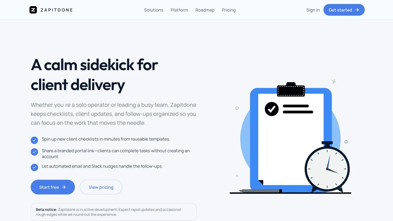 Zapitdone website